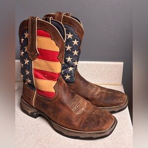Durango USA Flag Boots Patriotic RD4414 Womens Cowgirl Leather Distressed Sz 9 M